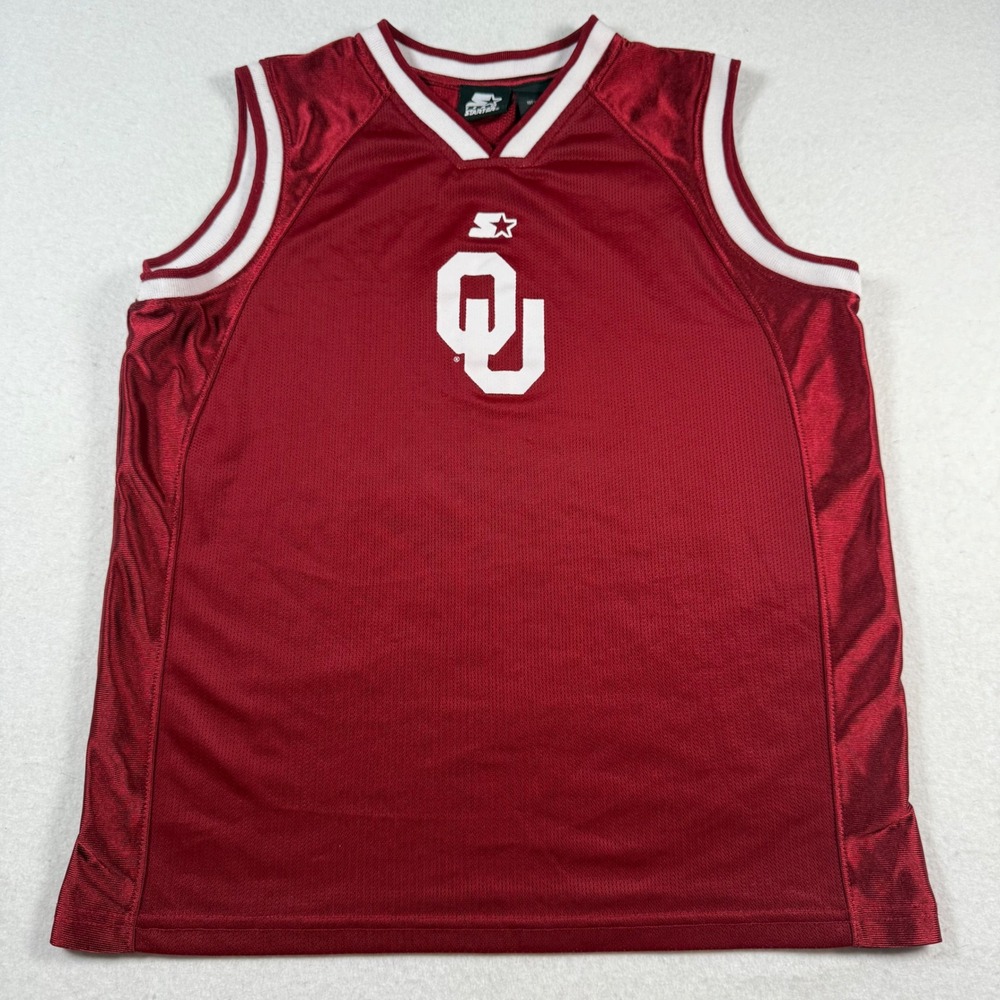 Vtg Starter Oklahoma Sooners Youth Jersey Crimson Red Mesh OU Size 10/12 Medium